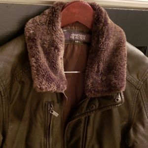 Mens Kenneth Cole Reaction Leather Jacket fur coll